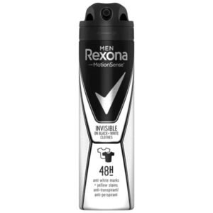 Rexona Men Հոտազերծիչ սփրեյ 150մլ Անտեսանելի սևի և սպիտակի վրա